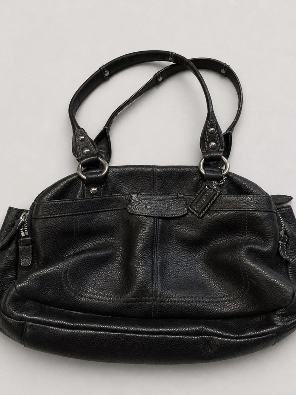 Coach Black Pebbled Leather Shoulder Bag
